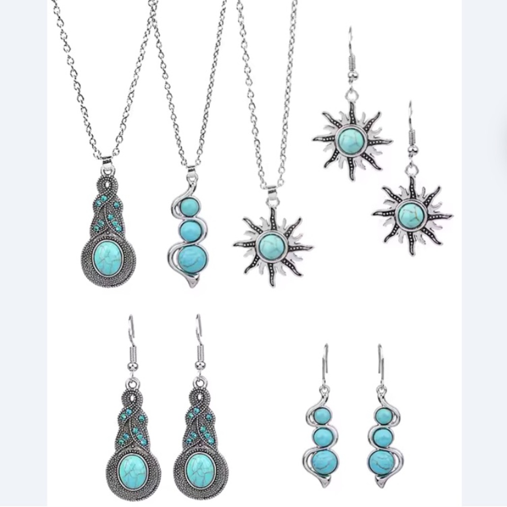 Silver Turquoise Jewelry Sets